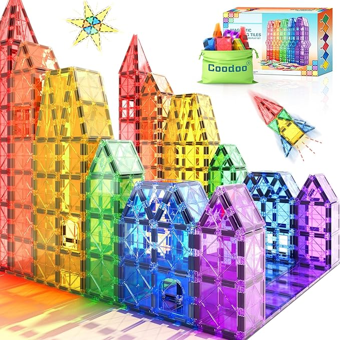 Magnetic Tiles Kids Toys STEM Magnet Toy for Toddler Magnetic Blocks Building Preschool Learning Sensory Montessori Toys 